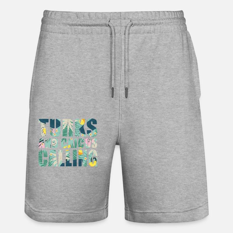 Vacances souvenirs aux îles Turques-et-Caïques - Short de jogging bio TRAINER Stanley/Stella unisexe - gris chiné
