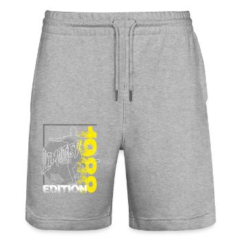 Édition limitée 1988 Édition limitée Football - Short de jogging bio TRAINER Stanley/Stella unisexe - gris chiné - Devant - Nik (191cm) & Marisol (170cm)