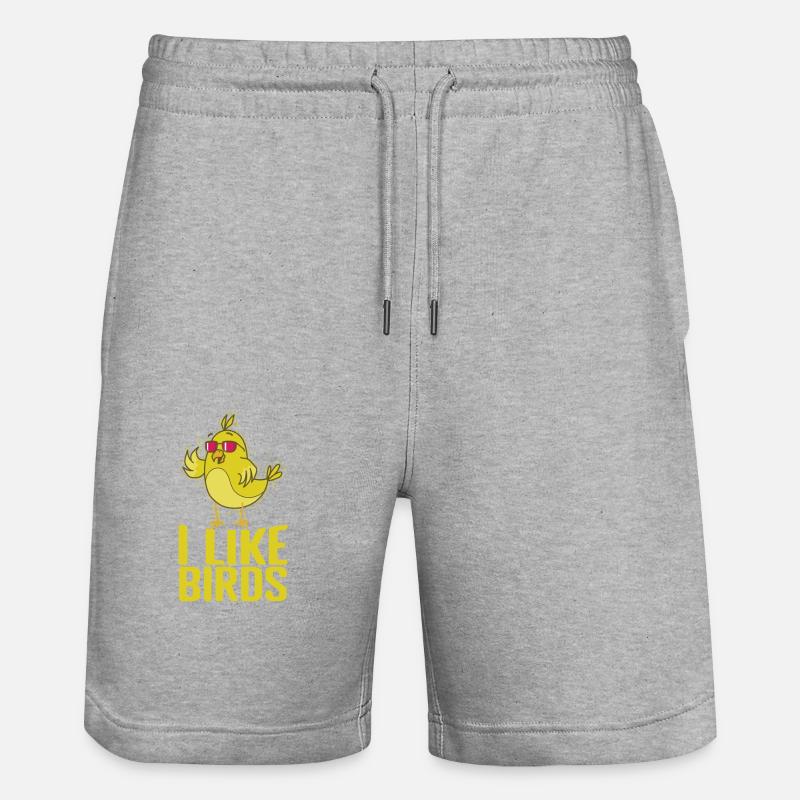 J’aime les oiseaux canaris - Short de jogging bio TRAINER Stanley/Stella unisexe - gris chiné