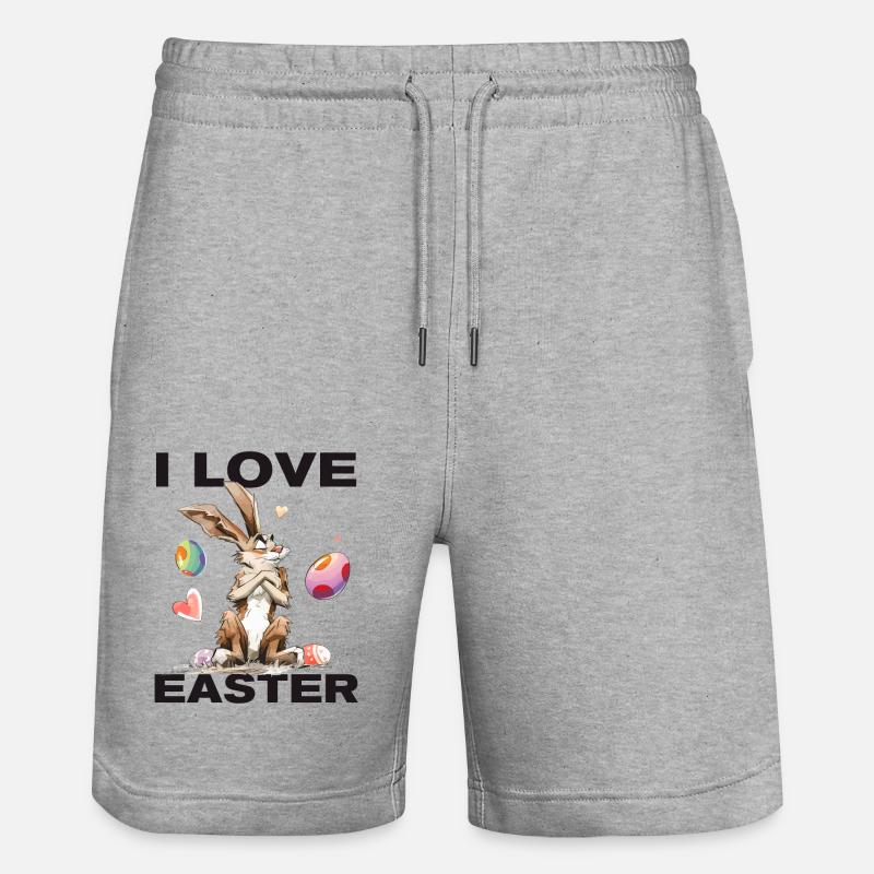 J’ADORE Pâques ! - Short de jogging bio TRAINER Stanley/Stella unisexe - gris chiné