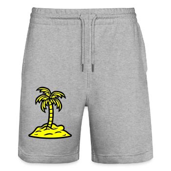 Palm Island vacances d’été - Short de jogging bio TRAINER Stanley/Stella unisexe - gris chiné - Devant - Nik (191cm) & Marisol (170cm)
