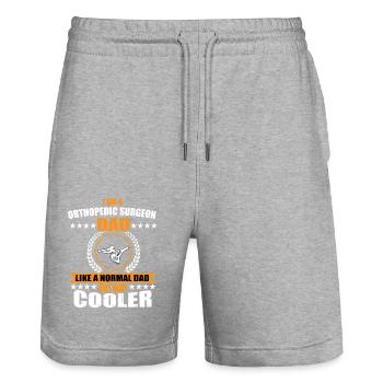 Orthopedic Surgeon Dad - Stanley/Stella Trainer Unisex Organic Jogging Shorts - heather grey - Front - Nik (191cm) & Marisol (170cm)