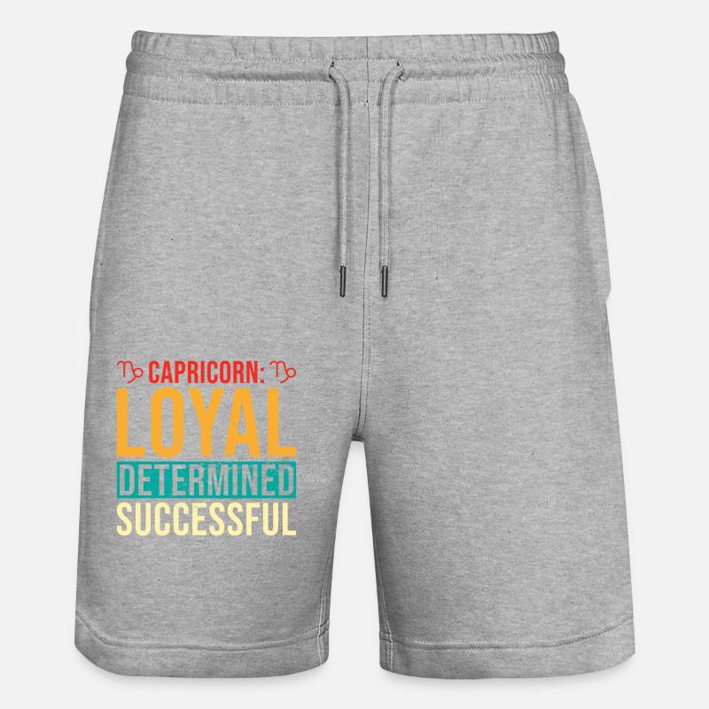 Steinbock Charakter Sternzeichen Steinbock - Stanley/Stella Unisex Bio Joggingshorts Trainer - Grau meliert