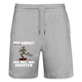 Bonsai Bonsai Tree Bonsai Wire - Stanley/Stella Trainer Unisex Organic Jogging Shorts - heather grey - Front - Nik (191cm) & Marisol (170cm)