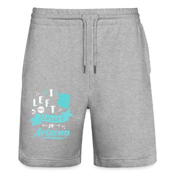 Arizona Souvenir Love - Stanley/Stella Trainer Unisex Organic Jogging Shorts - heather grey - Front - Nik (191cm) & Marisol (170cm)