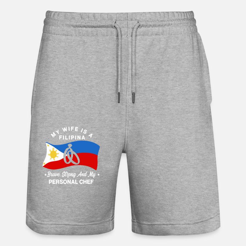 Ma femme est philippine - Short de jogging bio TRAINER Stanley/Stella unisexe - gris chiné