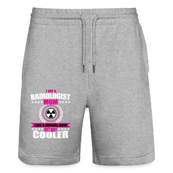 Lustiges Geschenk Für Eine Radiologe Mama - Stanley/Stella Unisex Bio Joggingshorts Trainer  - Grau meliert - Vorne - Nik (191cm) & Marisol (170cm)