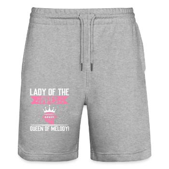 Pan Flute Player Pan Flutist Marching Band Music I - Stanley/Stella Trainer Unisex Organic Jogging Shorts - heather grey - Front - Nik (191cm) & Marisol (170cm)