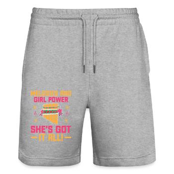 Pan Flute Player Pan Flutist Marching Band Music I - Stanley/Stella Trainer Unisex Organic Jogging Shorts - heather grey - Front - Nik (191cm) & Marisol (170cm)