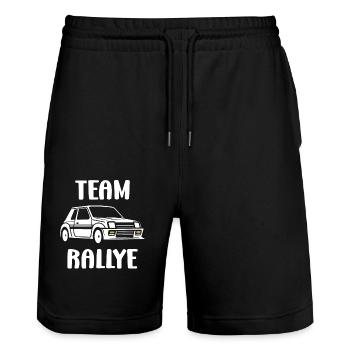 Humour pilote de rallye - Short de jogging bio TRAINER Stanley/Stella unisexe - noir - Devant - Nik (191cm) & Marisol (170cm)