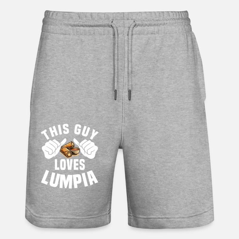 Ce mec adore lumpia - Short de jogging bio TRAINER Stanley/Stella unisexe - gris chiné
