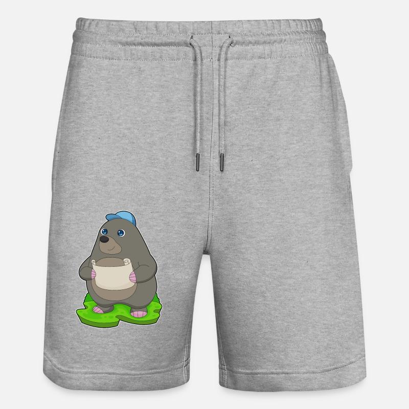 Mole Hiker Map - Stanley/Stella Trainer Unisex Organic Jogging Shorts - heather grey
