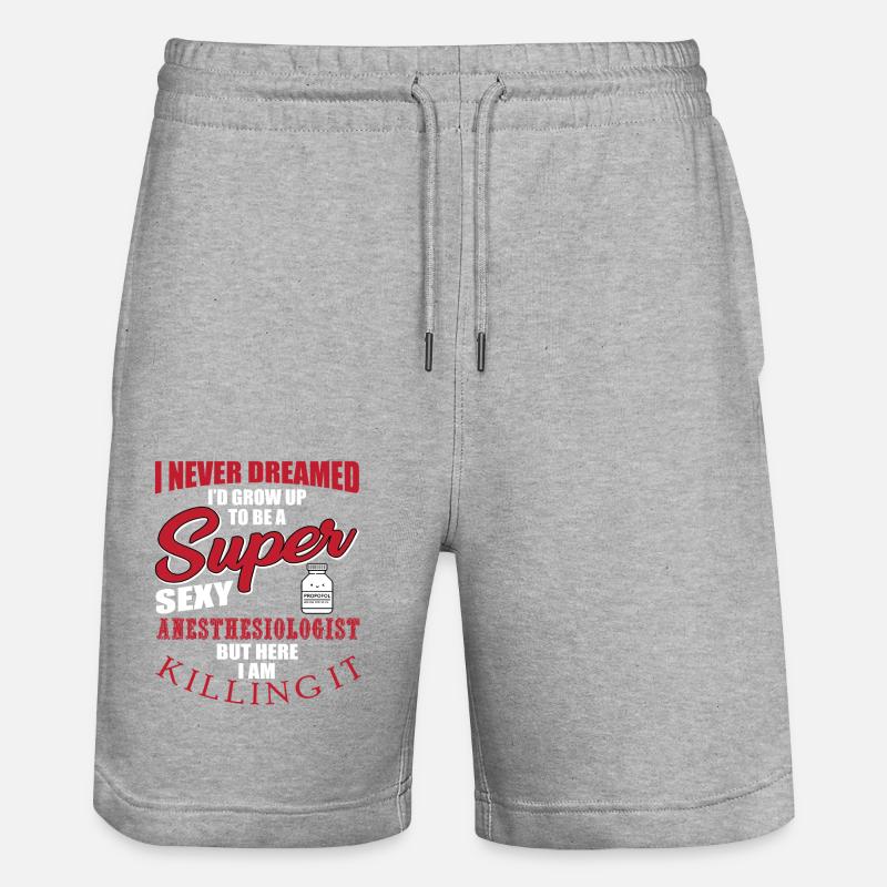 Drôle d’anesthésiste qui dit - Short de jogging bio TRAINER Stanley/Stella unisexe - gris chiné
