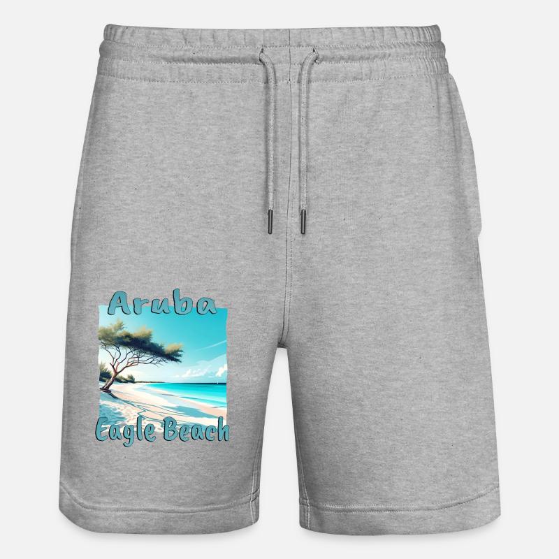 Aruba Vacances Eagle Beach Design - Short de jogging bio TRAINER Stanley/Stella unisexe - gris chiné