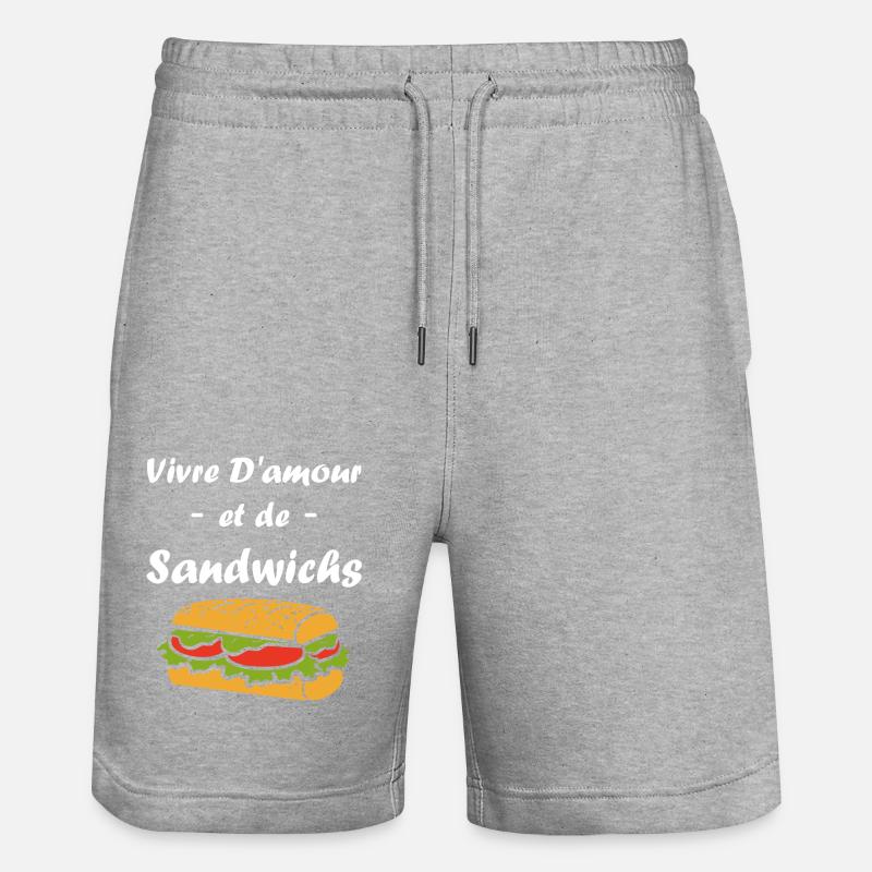 Humour sandwich - Short de jogging bio TRAINER Stanley/Stella unisexe - gris chiné