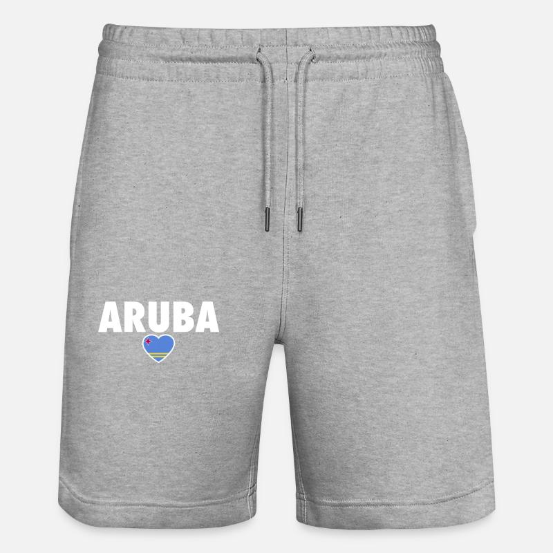 Aruba Aruba Drapeau Arubans - Short de jogging bio TRAINER Stanley/Stella unisexe - gris chiné
