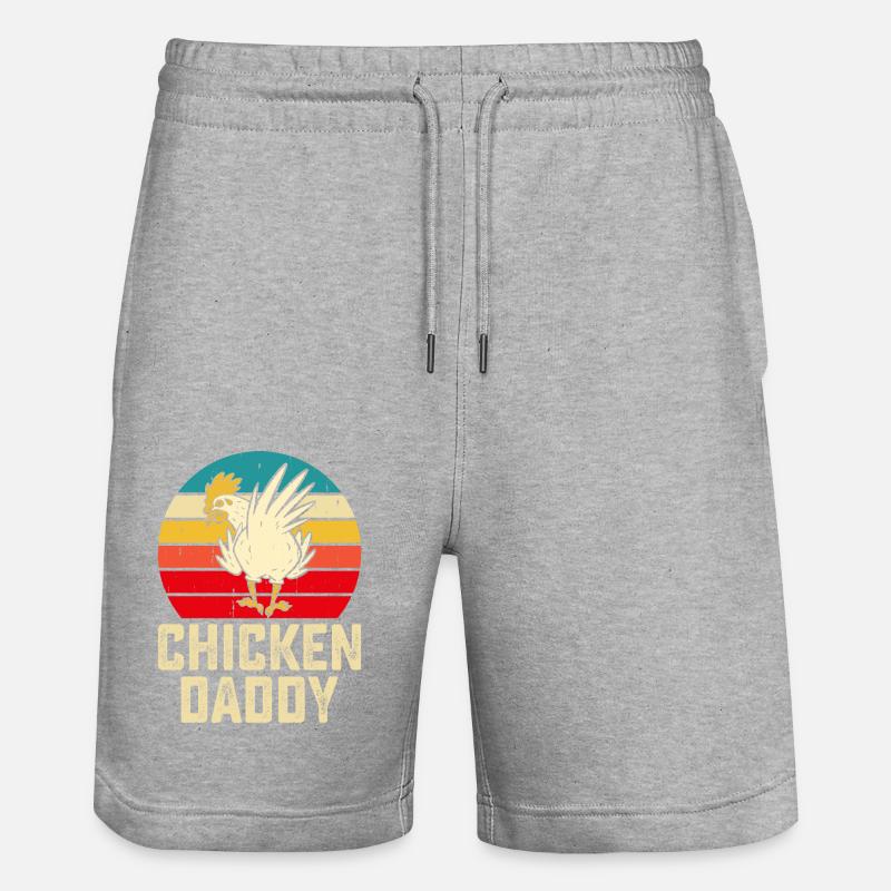 Chicken Daddy - Stanley/Stella Unisex Bio Joggingshorts Trainer  - Grau meliert
