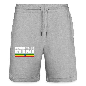 Fier d’être éthiopien Éthiopien Drapeau éthiopien éthiopien - Short de jogging bio TRAINER Stanley/Stella unisexe - gris chiné - Devant - Nik (191cm) & Marisol (170cm)