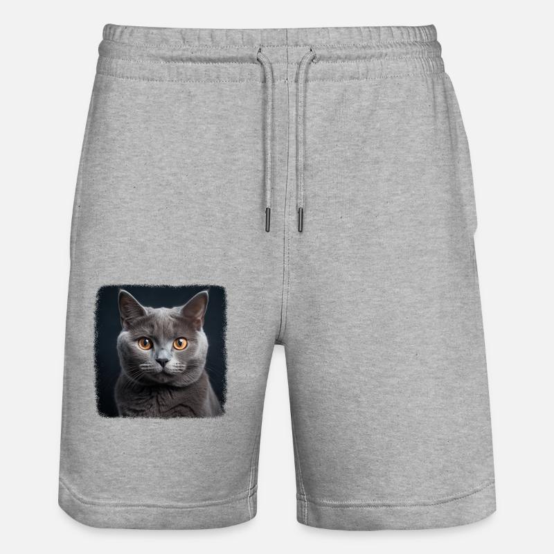 Chat Chartreux Chat Chartreux - Short de jogging bio TRAINER Stanley/Stella unisexe - gris chiné