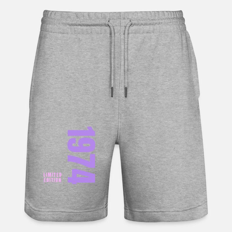 50th Birthday - Stanley/Stella Trainer Unisex Organic Jogging Shorts - heather grey