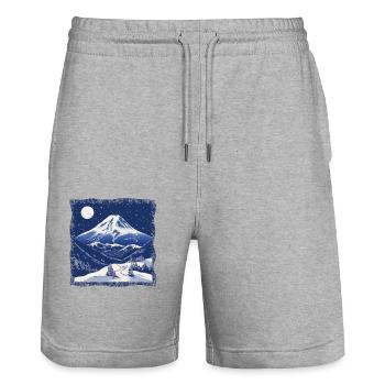 Niseko Japan Ski Snowboard D’hiver - Short de jogging bio TRAINER Stanley/Stella unisexe - gris chiné - Devant - Nik (191cm) & Marisol (170cm)