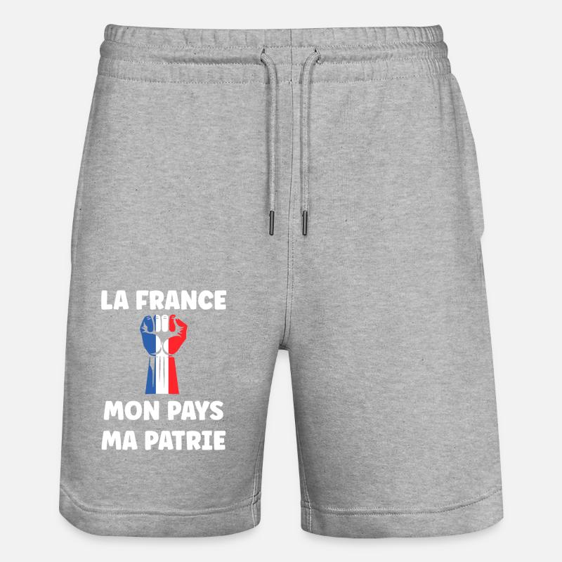 drapeau francais patriote - Short de jogging bio TRAINER Stanley/Stella unisexe - gris chiné