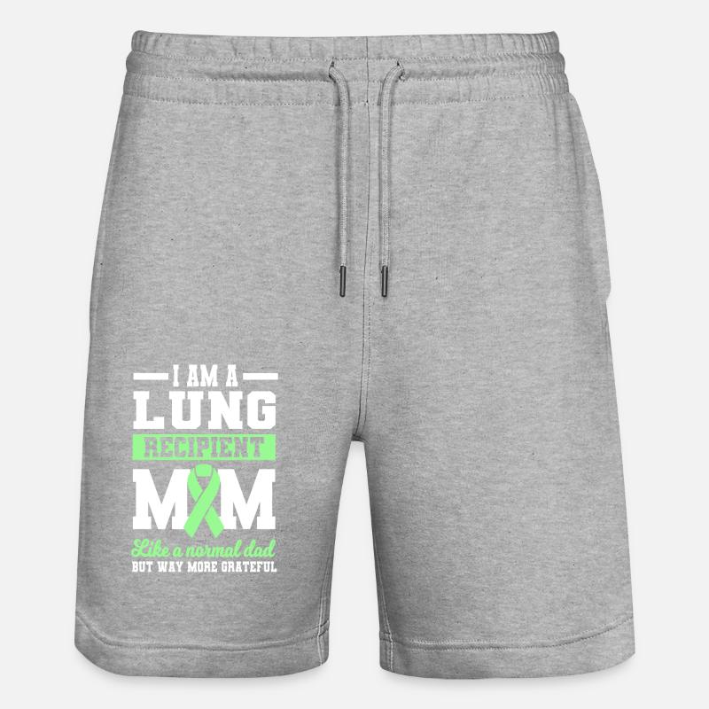 TransplaMaman greffe de poumon - Short de jogging bio TRAINER Stanley/Stella unisexe - gris chiné