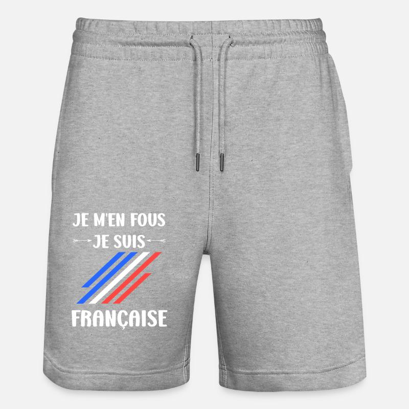 Je suis français - Short de jogging bio TRAINER Stanley/Stella unisexe - gris chiné