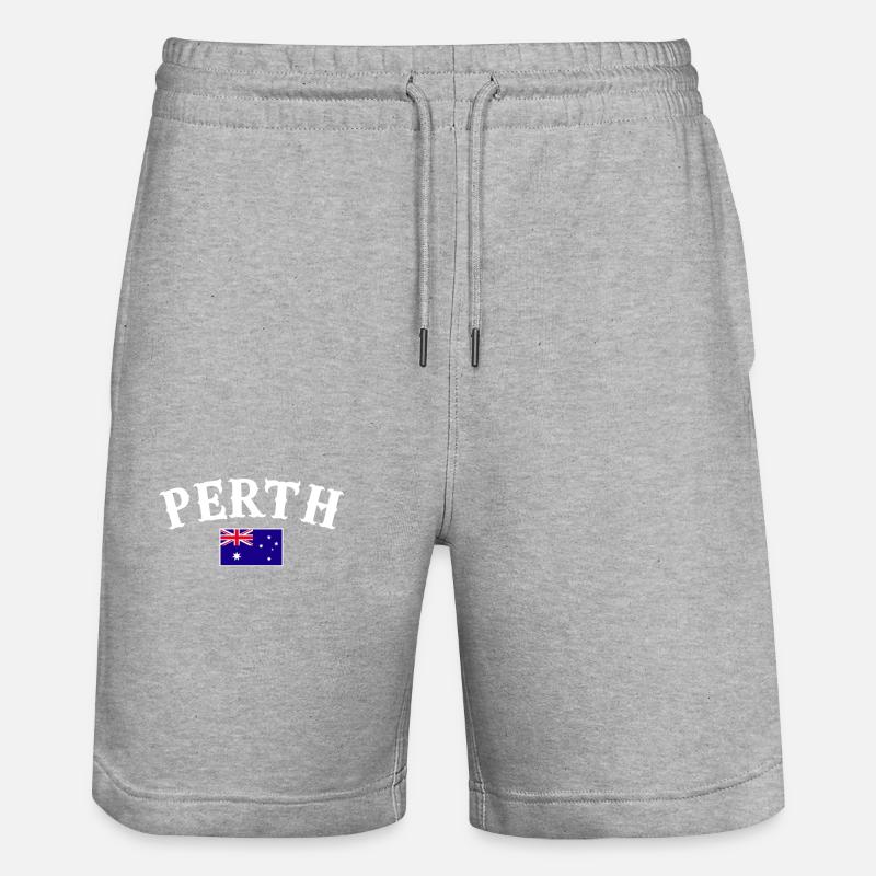 Perth, Australie, Australie, Drapeau australien - Short de jogging bio TRAINER Stanley/Stella unisexe - gris chiné