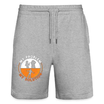 Tap Dancer My Problem My Solution Pictogram Dad - Stanley/Stella Trainer Unisex Organic Jogging Shorts - heather grey - Front - Nik (191cm) & Marisol (170cm)
