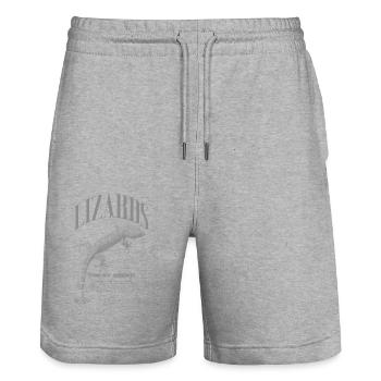 Tokay Gecko Streetwear Eidechsenwärter - Stanley/Stella Unisex Bio Joggingshorts Trainer  - Grau meliert - Vorne - Nik (191cm) & Marisol (170cm)