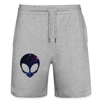 Alien Head Starry Night Sky T-shirt Espace cosmique - Short de jogging bio TRAINER Stanley/Stella unisexe - gris chiné - Devant - Nik (191cm) & Marisol (170cm)