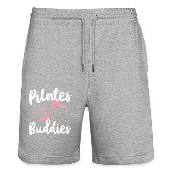 Instructeur de Pilates Professeur Besties - Short de jogging bio TRAINER Stanley/Stella unisexe - gris chiné - Devant - Nik (191cm) & Marisol (170cm)