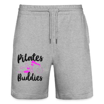 Instructeur de Pilates Professeur Besties - Short de jogging bio TRAINER Stanley/Stella unisexe - gris chiné - Devant - Nik (191cm) & Marisol (170cm)