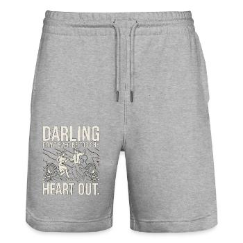 Danse Swing Darling Ne Jamais Danser Le Lindy Hop - Short de jogging bio TRAINER Stanley/Stella unisexe - gris chiné - Devant - Nik (191cm) & Marisol (170cm)
