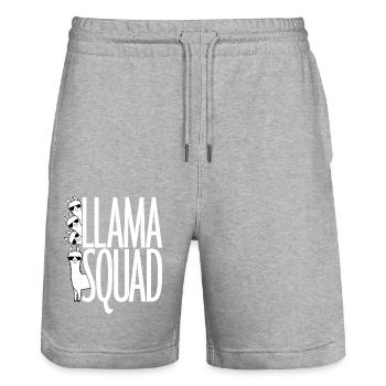 Lustige Lama Squad Sonnenbrille Alpaka Cool Family - Stanley/Stella Unisex Bio Joggingshorts Trainer  - Grau meliert - Vorne - Nik (191cm) & Marisol (170cm)