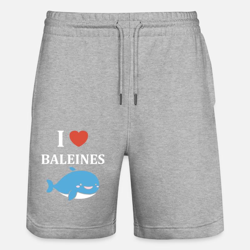 humour baleine - Short de jogging bio TRAINER Stanley/Stella unisexe - gris chiné