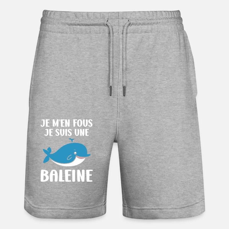 humour baleine - Short de jogging bio TRAINER Stanley/Stella unisexe - gris chiné