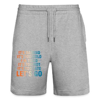 Let's Go - Motivation for Your Workout - Stanley/Stella Trainer Unisex Organic Jogging Shorts - heather grey - Front - Nik (191cm) & Marisol (170cm)