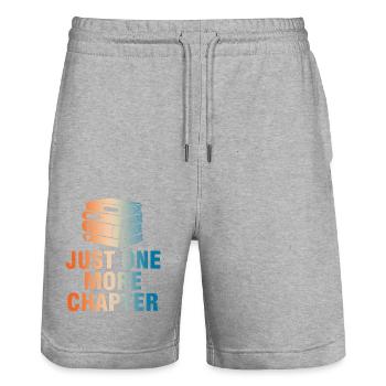 Just one more chapter for bookworms - Stanley/Stella Trainer Unisex Organic Jogging Shorts - heather grey - Front - Nik (191cm) & Marisol (170cm)