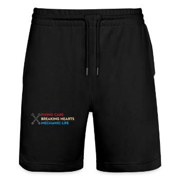 Réparer des voitures, briser des cœurs – Mechanic Life - Short de jogging bio TRAINER Stanley/Stella unisexe - noir - Devant - Nik (191cm) & Marisol (170cm)