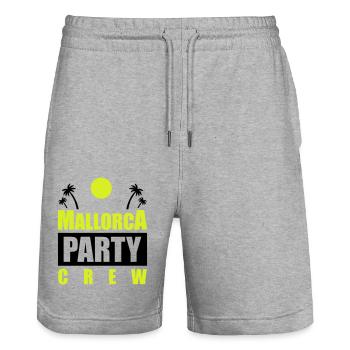 Mallorca Party Crew - Short de jogging bio TRAINER Stanley/Stella unisexe - gris chiné - Devant - Nik (191cm) & Marisol (170cm)
