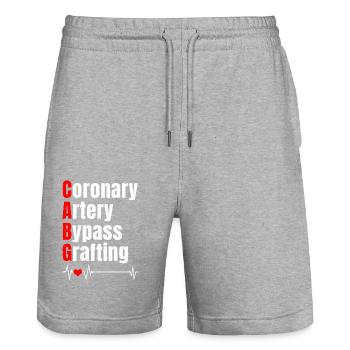 Bypass-Operation - Stanley/Stella Unisex Bio Joggingshorts Trainer  - Grau meliert - Vorne - Nik (191cm) & Marisol (170cm)