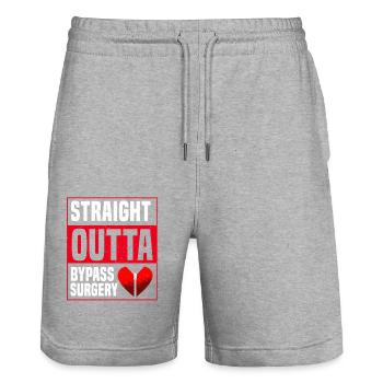 ArterieStraight Outta Bypass-Operation - Stanley/Stella Unisex Bio Joggingshorts Trainer  - Grau meliert - Vorne - Nik (191cm) & Marisol (170cm)