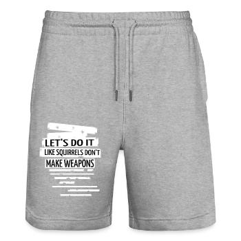 Funky Birthday Present Idea Anti War Bday Hippy - Stanley/Stella Trainer Unisex Organic Jogging Shorts - heather grey - Front - Nik (191cm) & Marisol (170cm)