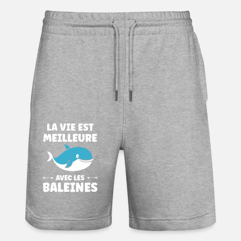 humour baleine - Short de jogging bio TRAINER Stanley/Stella unisexe - gris chiné