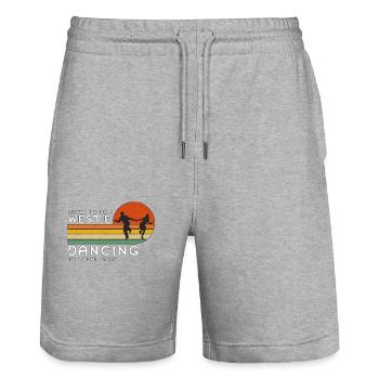 Swing Dance Proud To Be A Westie Retro Dance Sport - Stanley/Stella Trainer Unisex Organic Jogging Shorts - heather grey - Front - Nik (191cm) & Marisol (170cm)