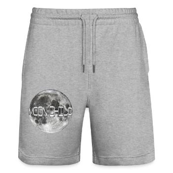 Enfant de la lune - Short de jogging bio TRAINER Stanley/Stella unisexe - gris chiné - Devant - Nik (191cm) & Marisol (170cm)