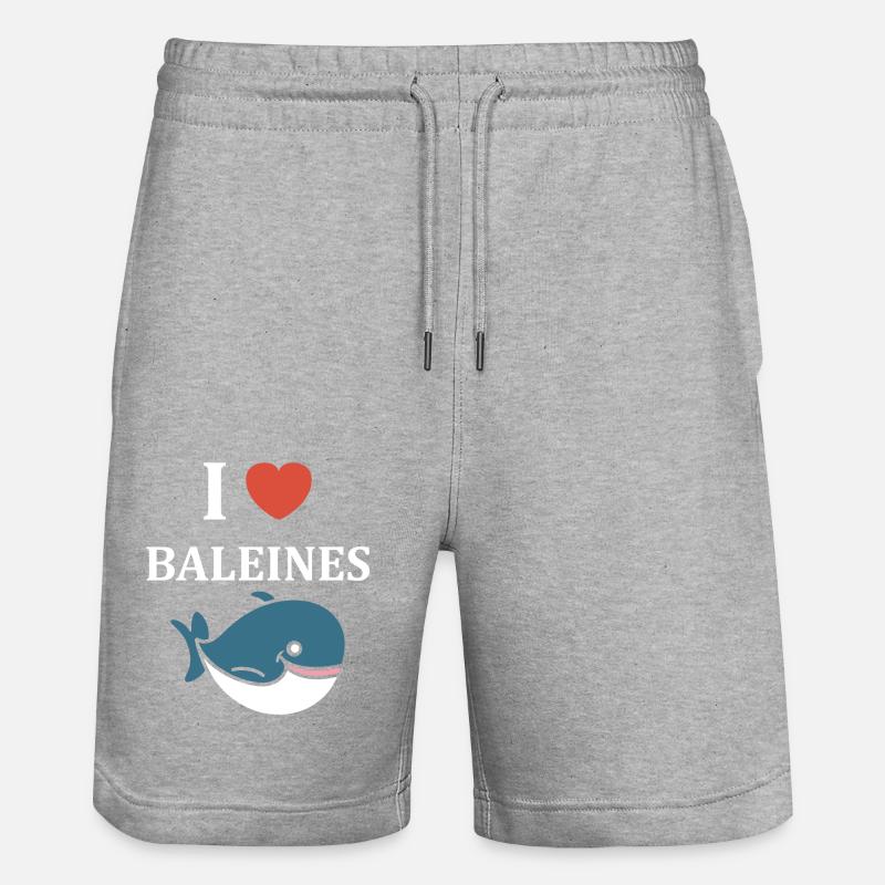 Baleines bleu Amour baleine - Short de jogging bio TRAINER Stanley/Stella unisexe - gris chiné