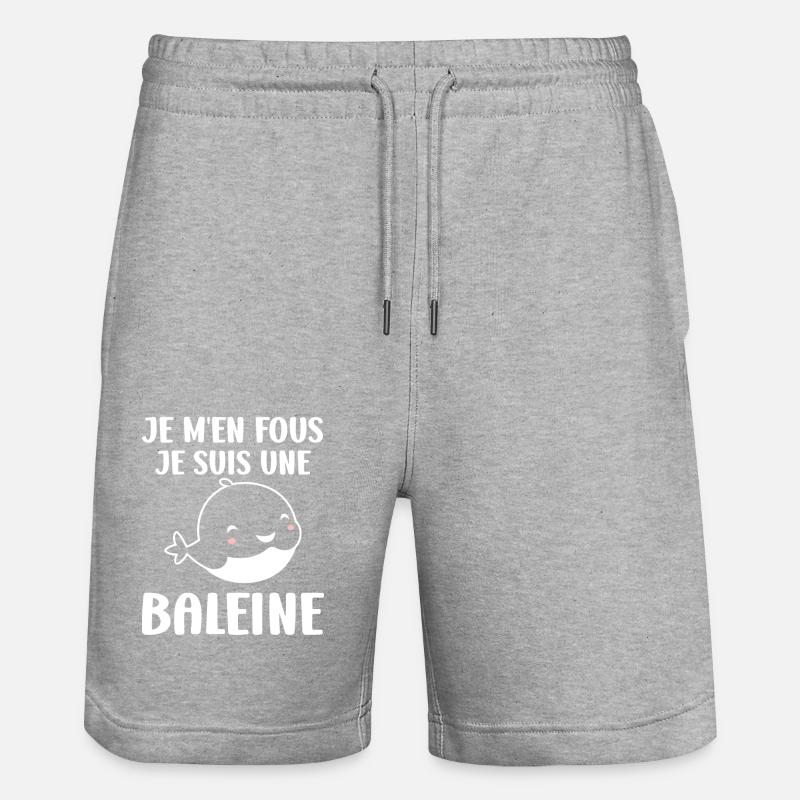 Baleines bleu Amour baleine - Short de jogging bio TRAINER Stanley/Stella unisexe - gris chiné